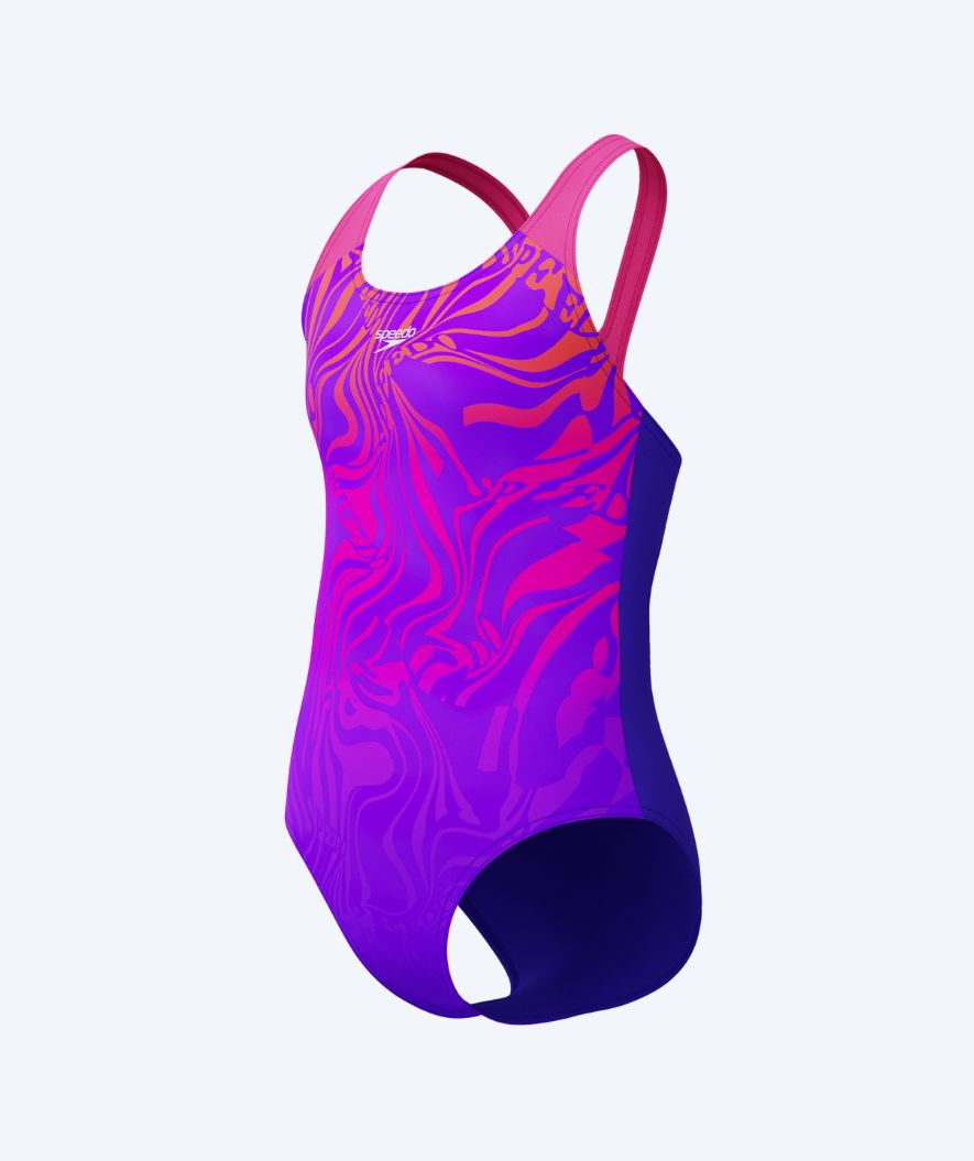 Speedo badedragt til piger - Digital Placement Splashback - Lilla