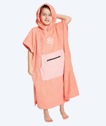 Watery badeponcho til junior - Bomuld - Atlantic Pink