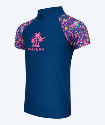 Watery UV-trøje til børn - Osiris Kortærmet Rashguard - Multi/mørkeblå