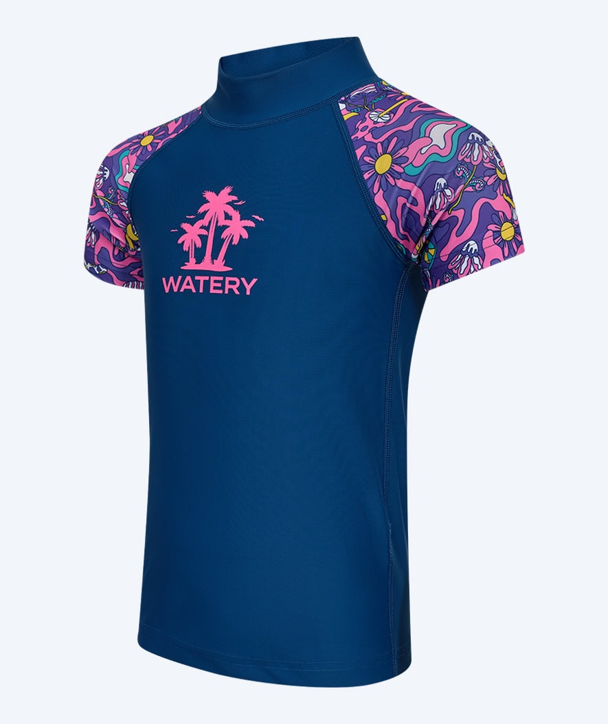 Watery UV-trøje til børn - Osiris Kortærmet Rashguard - Multi/mørkeblå