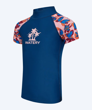 Watery UV-trøje til børn - Osiris Kortærmet Rashguard - Lyserød/mørkeblå