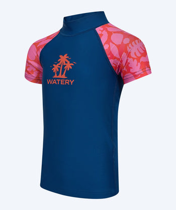 Watery UV-trøje til børn - Osiris Kortærmet Rashguard - Pink/mørkeblå