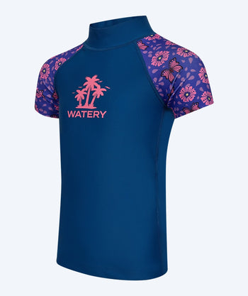 Watery UV-trøje til børn - Osiris Kortærmet Rashguard - Lilla/mørkeblå