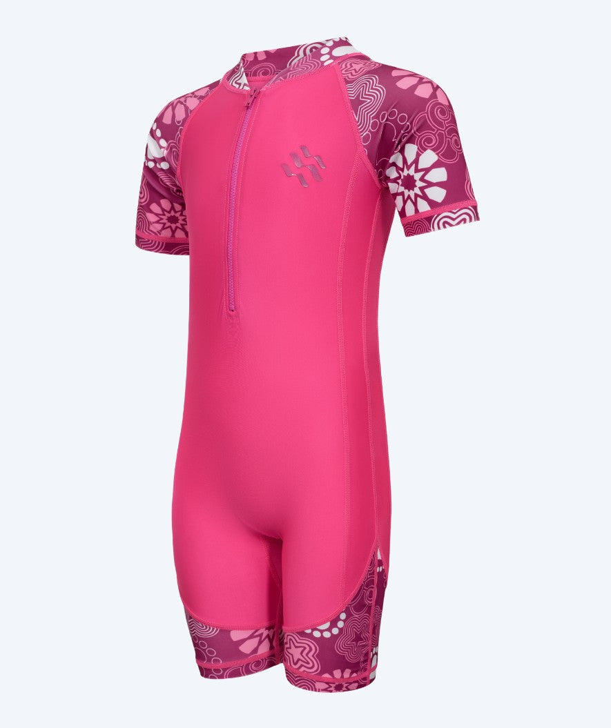 Watery UV-dragt til børn - Athena Kortærmet Rashguard - Pink