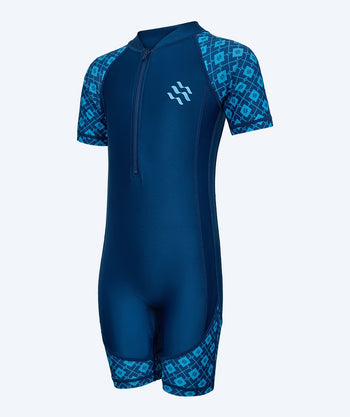 Watery UV-dragt til børn - Athena Kortærmet Rashguard - Mørkeblå