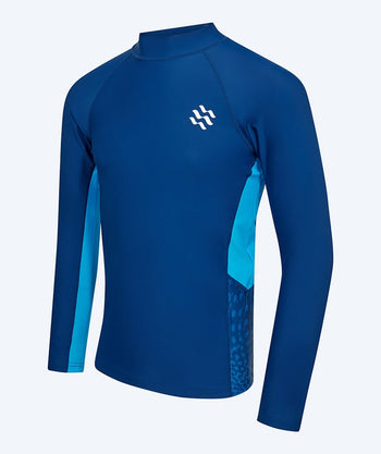Watery UV-trøje til mænd - Scylla Langærmet Rashguard - Mørkeblå/lyseblå