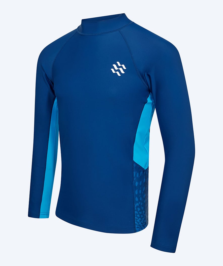Watery UV-trøje til mænd - Scylla Langærmet Rashguard - Mørkeblå/lyseblå