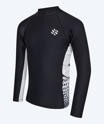 Watery UV-trøje til mænd - Scylla Langærmet Rashguard - Sort/hvid