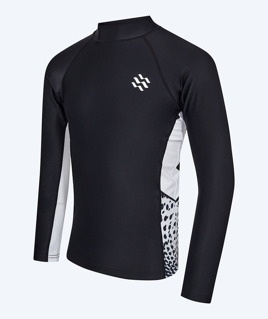 Watery UV-trøje til mænd - Scylla Langærmet Rashguard - Sort/hvid