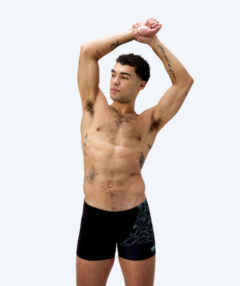 Speedo aquashorts til mænd - Hyperboom V-Cut - Sort/grøn