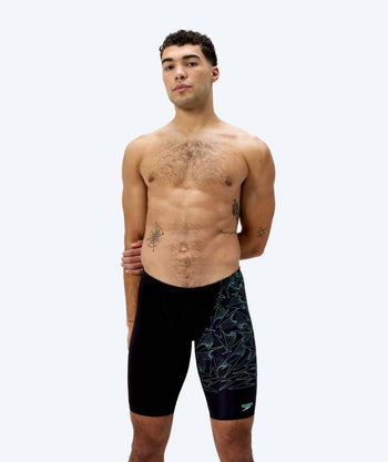 Speedo lange badebukser til mænd - Hyperboom V-Cut - Sort/grøn
