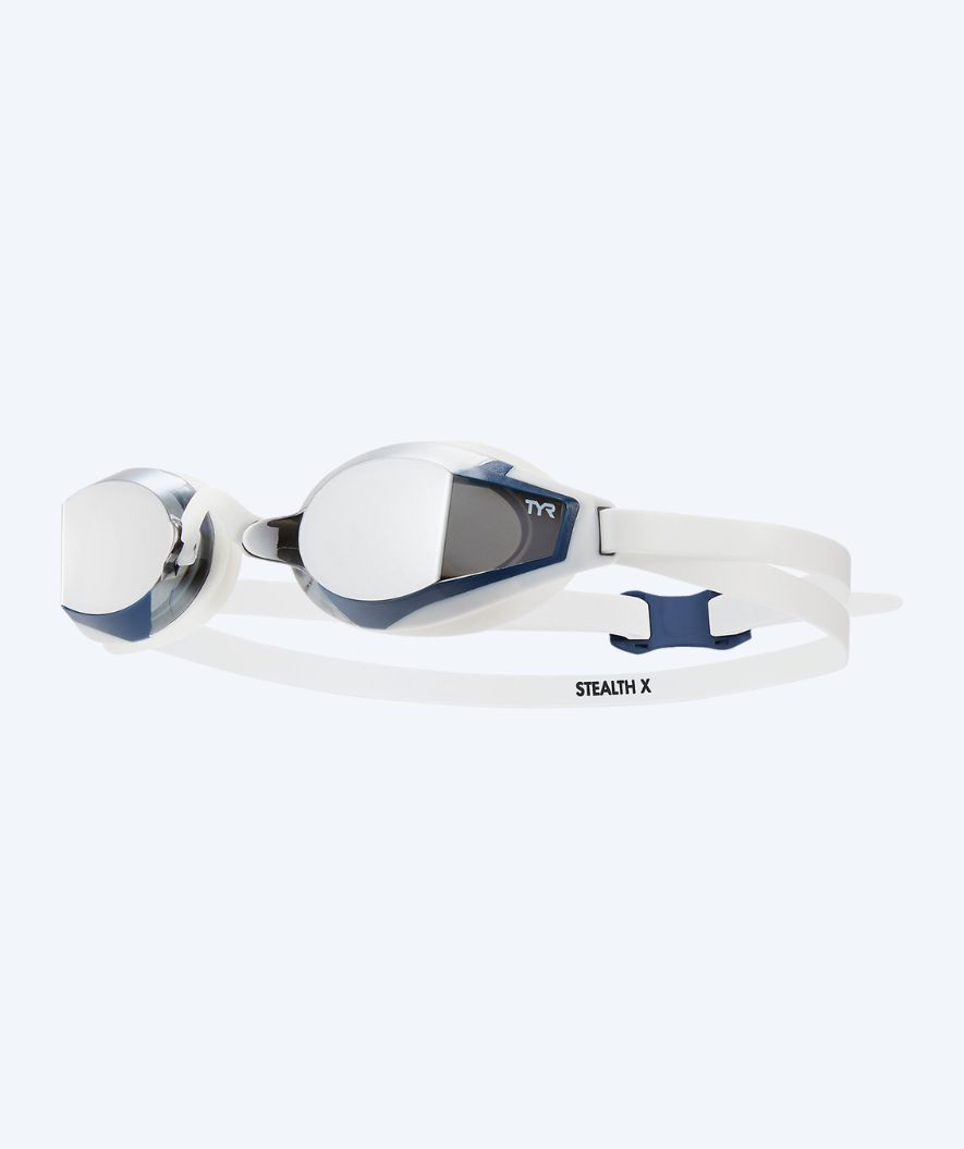 TYR svømmebriller - Stealth X Mirrored - Hvid/sølv