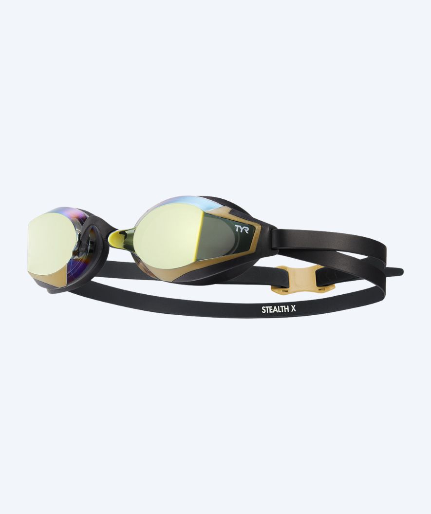 TYR svømmebriller - Stealth X Mirrored - Sort/guld
