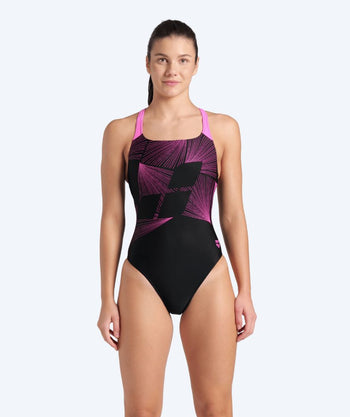 Arena badedragt til damer - Lights - Sort/pink