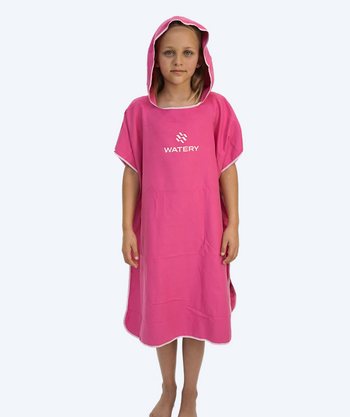 Watery badeponcho til junior (6-15) - Microfiber - Pink