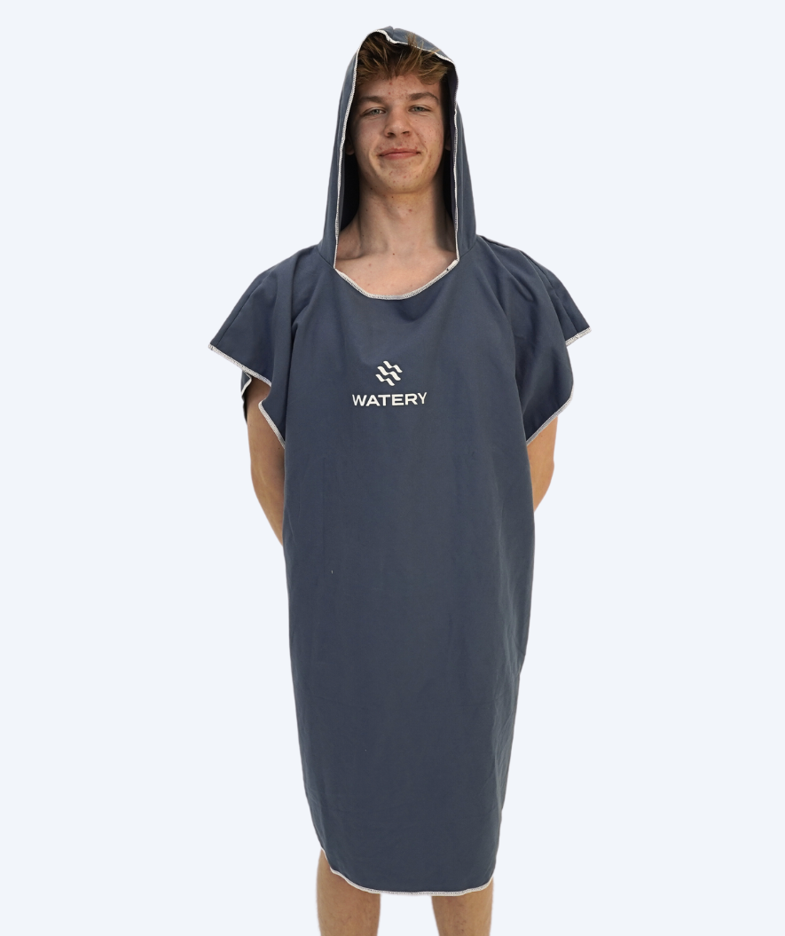 Watery badeponcho til voksne - Microfiber - Mørkeblå