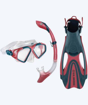 Aqualung snorkelsæt til voksne - Cozumel - Mørkeblå/rød