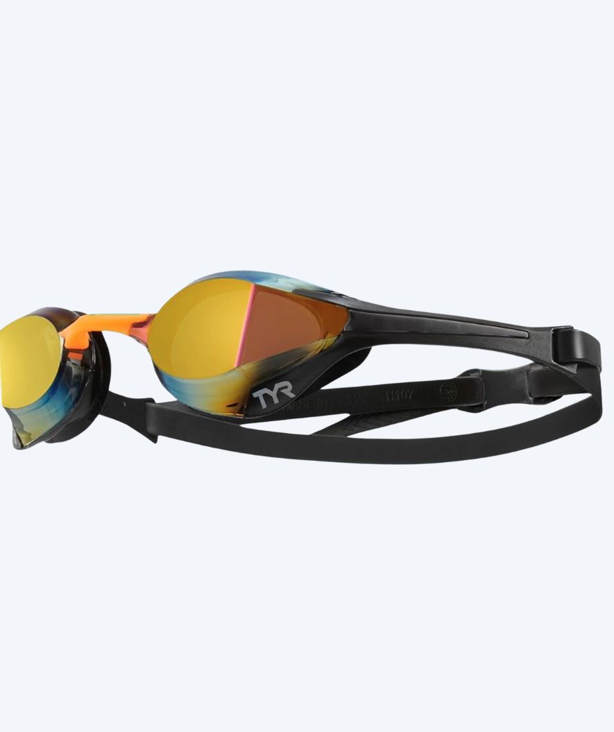 TYR Elite svømmebriller - Tracer-X Elite Mirrored - Guld/orange