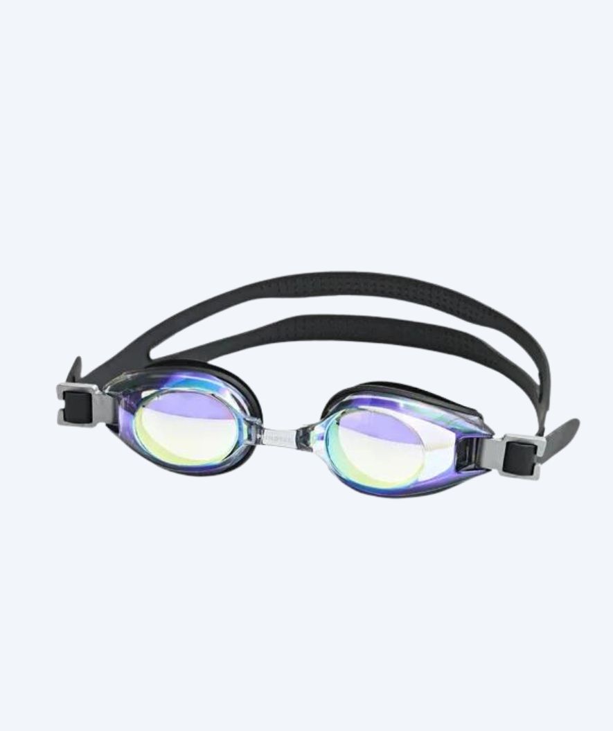 Primotec langsynede svømmebriller med styrke - (+1.0) til (+8.0) - Sort (Mirror)