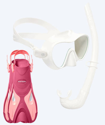 Watery snorkelsæt til voksne - Fisher/Cliff - Pink/hvid