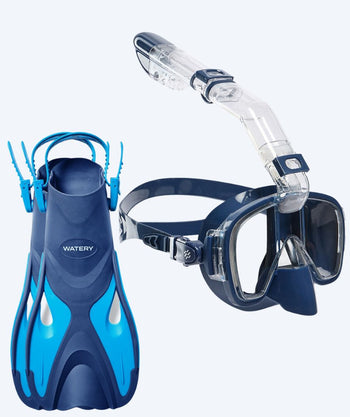 Watery snorkelsæt til voksne - Fisher/Pearl - Blå/mørkeblå