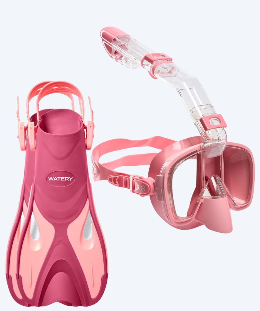 Watery snorkelsæt til voksne - Fisher Pearl - Pink/pink