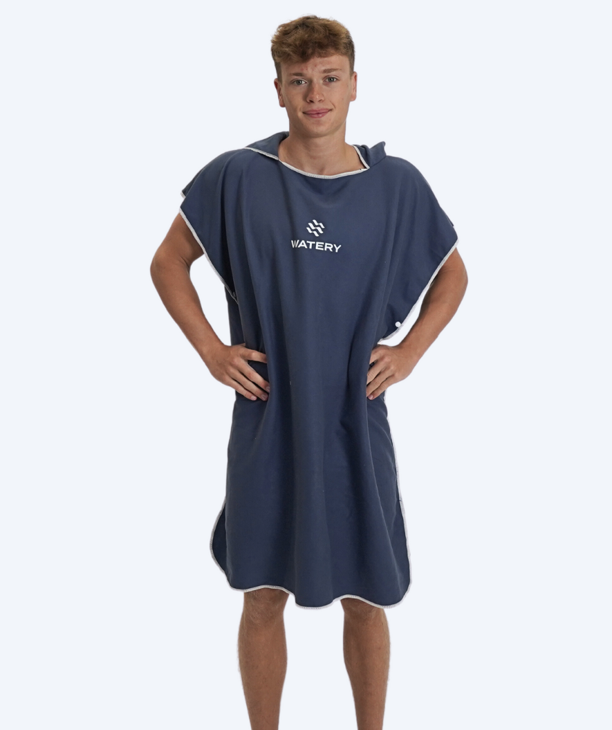 Watery badeponcho til voksne - Microfiber - Mørkeblå