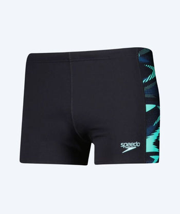 Speedo aquashorts til mænd - Hyperboom Panel - Sort/turkis