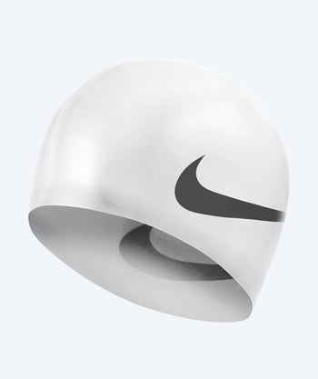 Nike badehætte - Big Swoosh - Hvid/sort