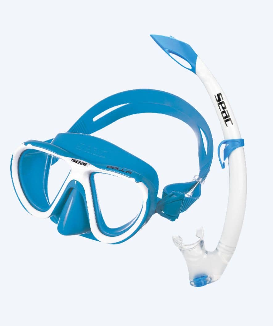 SEAC Combo snorkelsæt til børn (fra 3 år) - Bella - Blå/hvid