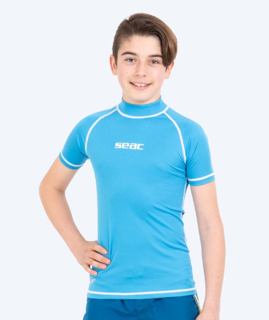 SEAC UV-trøje til børn - T-Sun Short - Blå/hvid