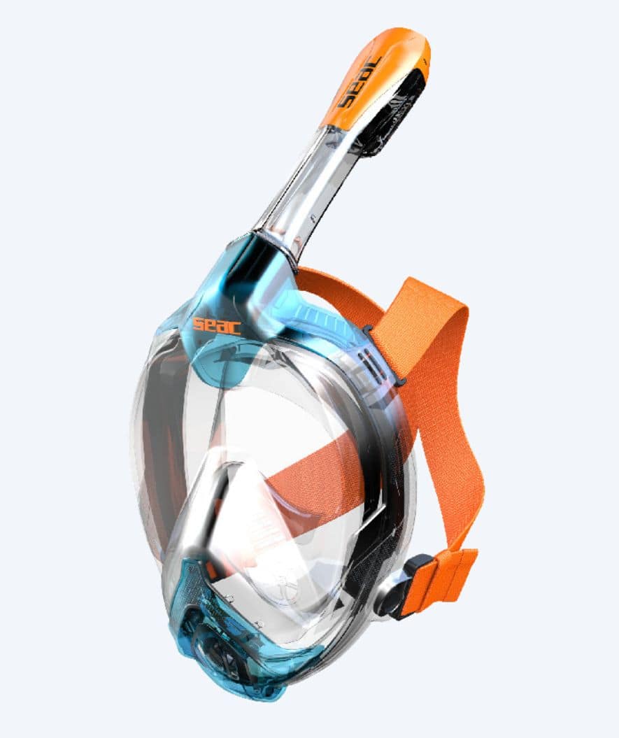 SEAC fullface dykkermaske til børn - Libera XS/S - Orange/blå