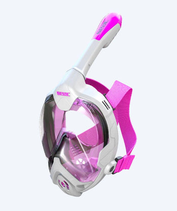 SEAC fullface dykkermaske til børn - Magica XS/S - Pink/hvid