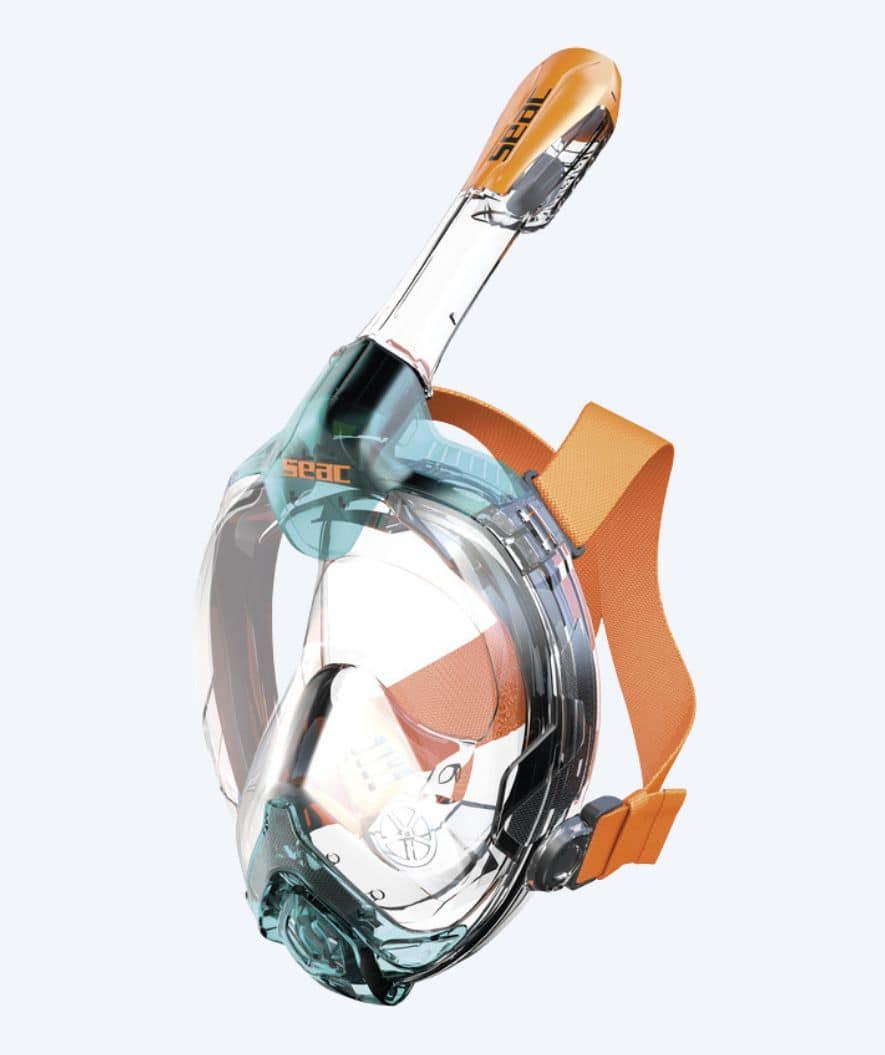SEAC fullface dykkermaske til voksne - Libera S/M - Orange/blå