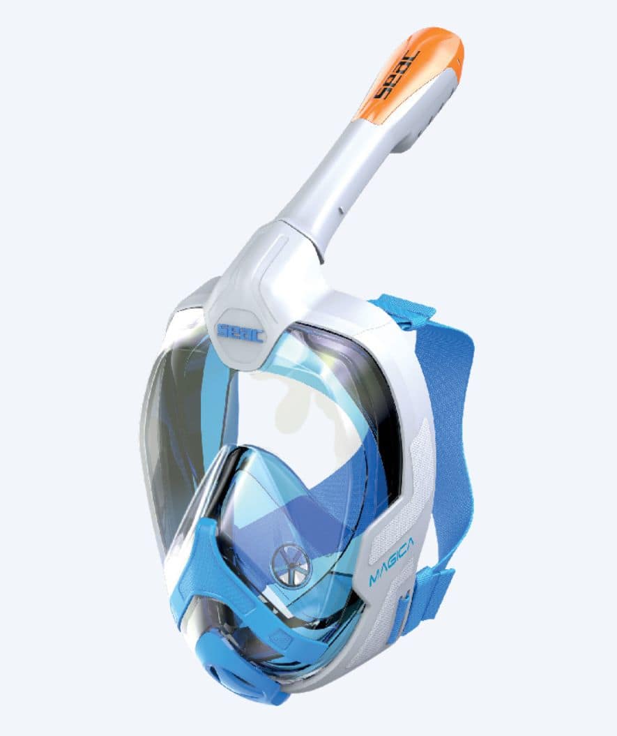 SEAC fullface dykkermaske til voksne - Magica S/M - Blå/hvid