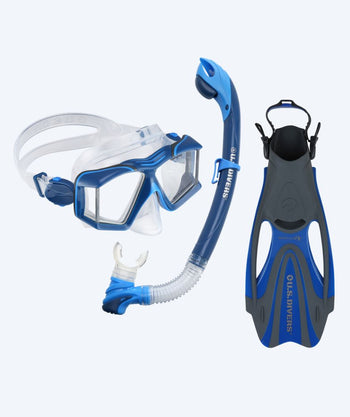 Aqualung snorkelsæt til voksne - Sideview || - Mørkeblå/sort