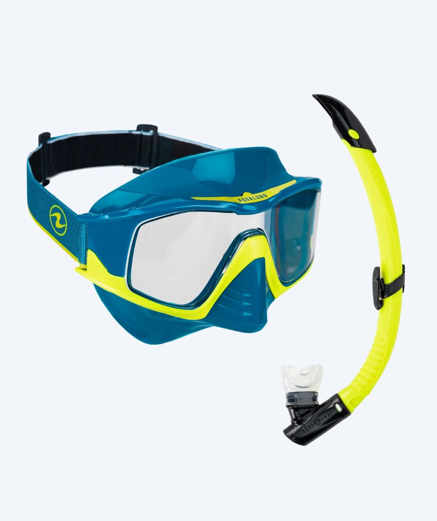 Aqualung Combo snorkelsæt til voksne - Vita - Mørkeblå/gul