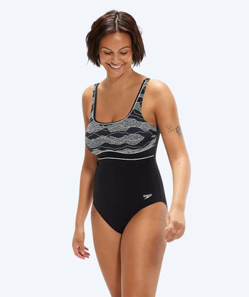 Speedo badedragt til damer - Contour Eclipse - Sort/hvid