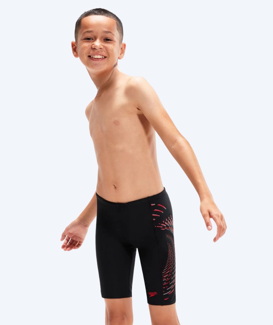 Speedo lange badebukser til drenge - Plastisol Placement - Sort