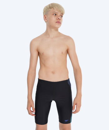 Speedo lange badebukser til drenge - Plastisol Placement - Sort/mørkeblå
