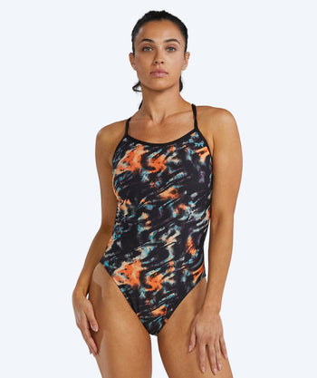 TYR badedragt til damer - Durafast Elite Trinityfit - Sort/orange