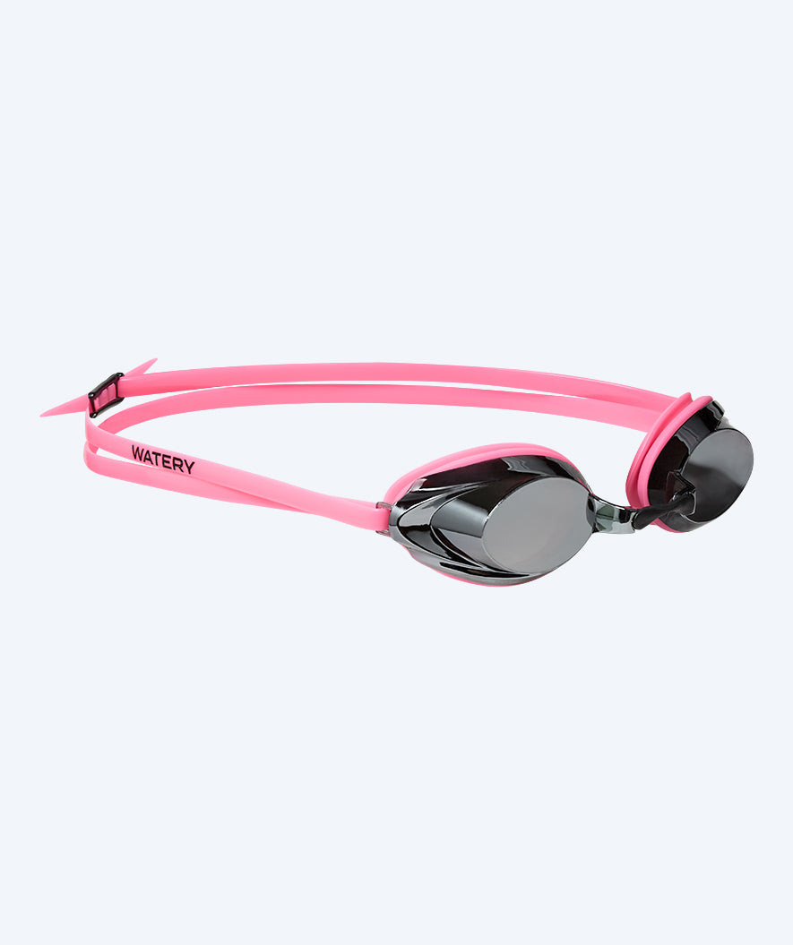 Watery Elite svømmebriller - Captain Mirror - Pink/sølv