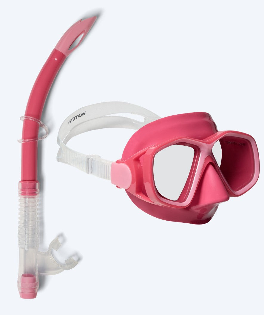 Watery Combo snorkelsæt til børn (4-10) - Tropical - Pink