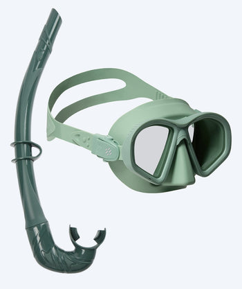 Watery Combo snorkelsæt til voksne - Douglas/Cliff - Grøn/mørkegrøn