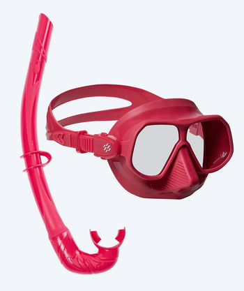 Watery Combo snorkelsæt til voksne - Oceana/Cliff - Mørkerød/rød