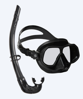 Watery Combo snorkelsæt til voksne - Oceana/Cliff - Sort