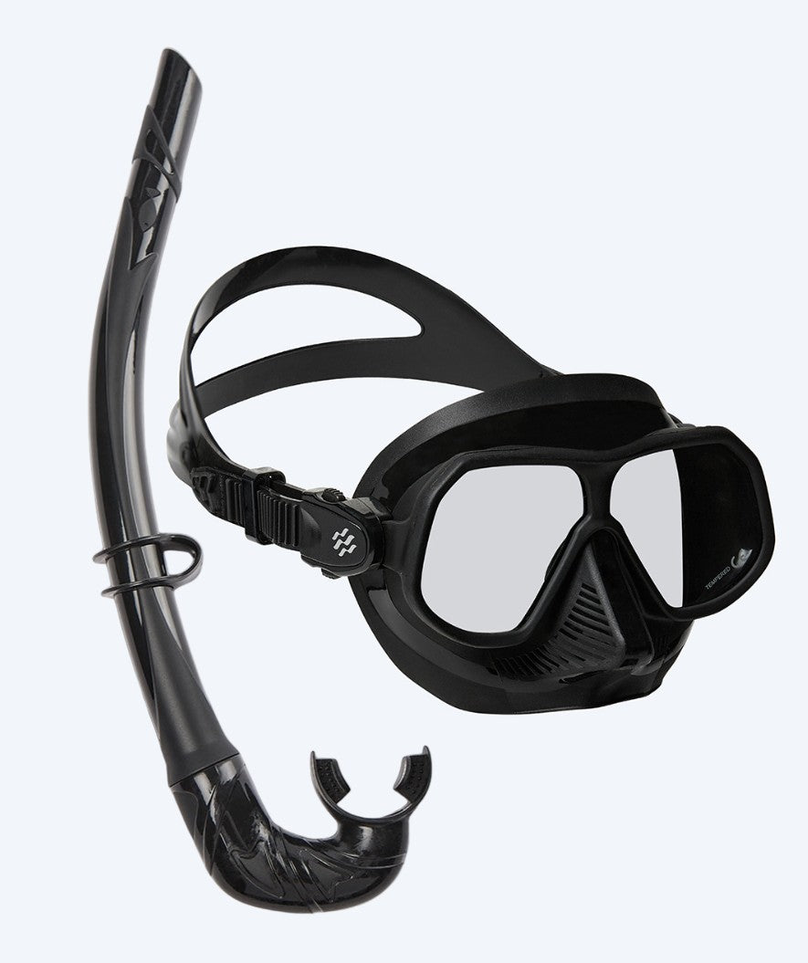 Watery Combo snorkelsæt til voksne - Oceana/Cliff - Sort