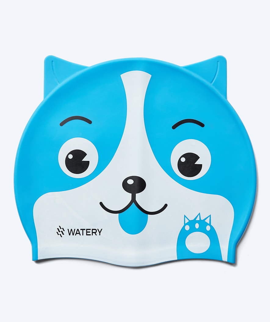 Watery badehætte til børn - Dashers - Cat (Lyseblå)