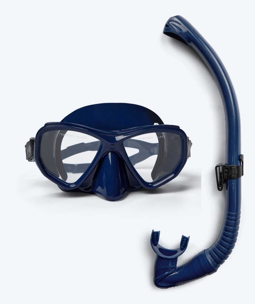 Watery Combo snorkelsæt til voksne (+15) - Fenton Pro - Mørkeblå