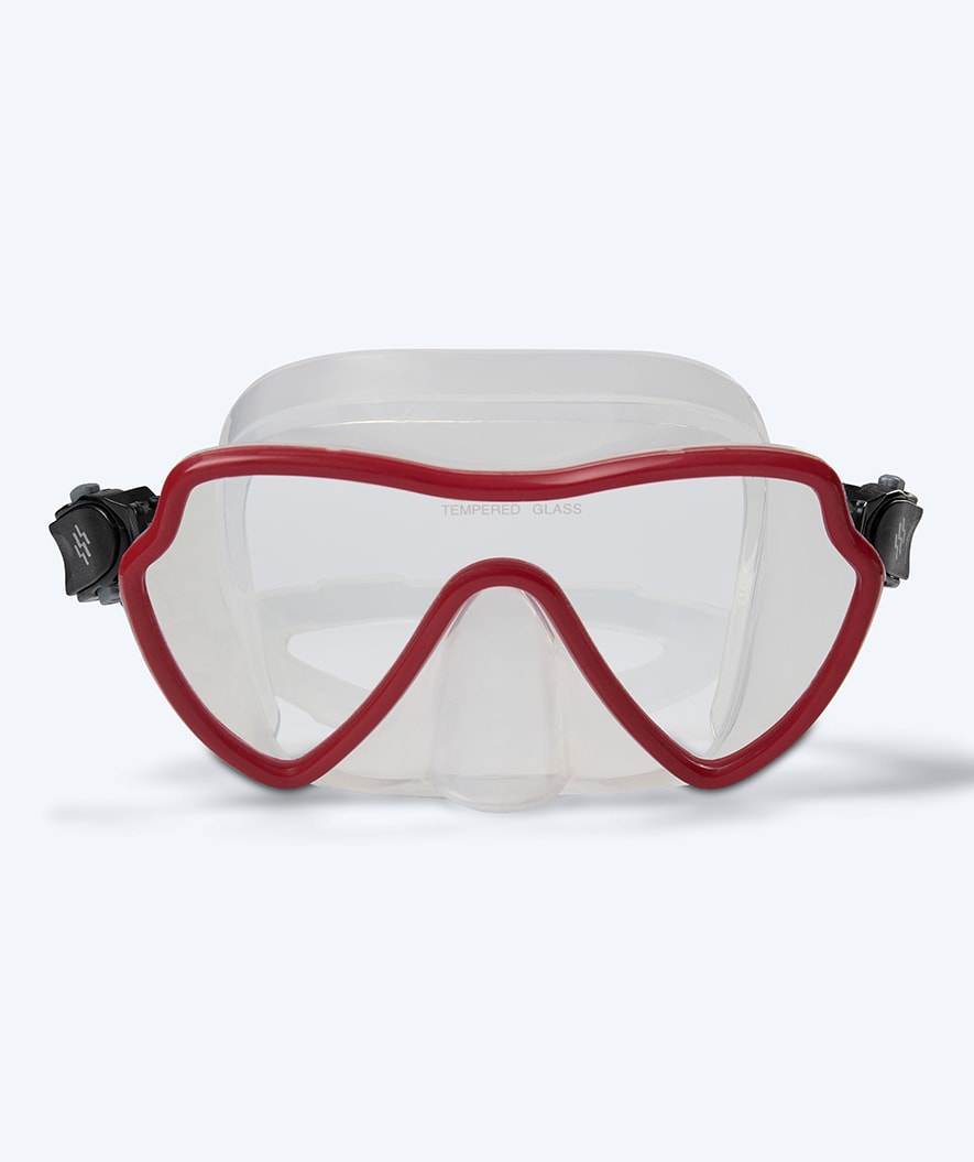 Watery dykkermaske til voksne - Fraser - Rød/klar